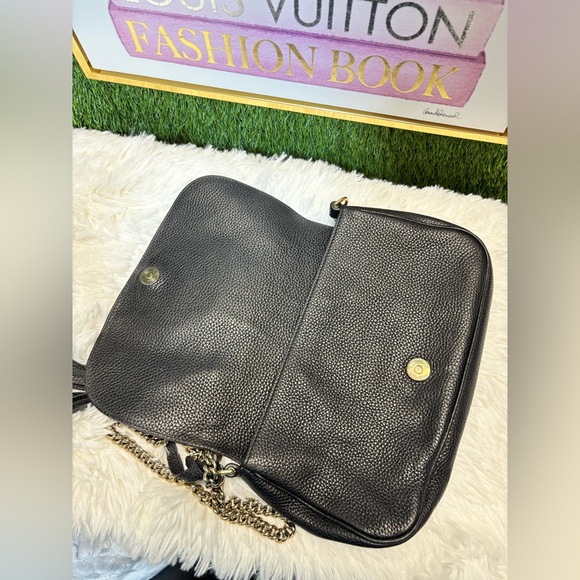 ❤️ Gucci Soho Flap Black Leather Bag A1229M226 - Picture 10 of 16